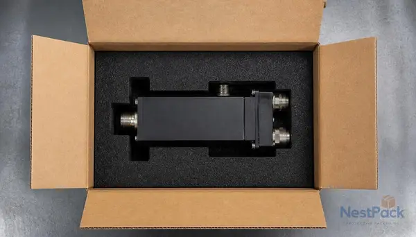 custom foam insert inside a corrugated box