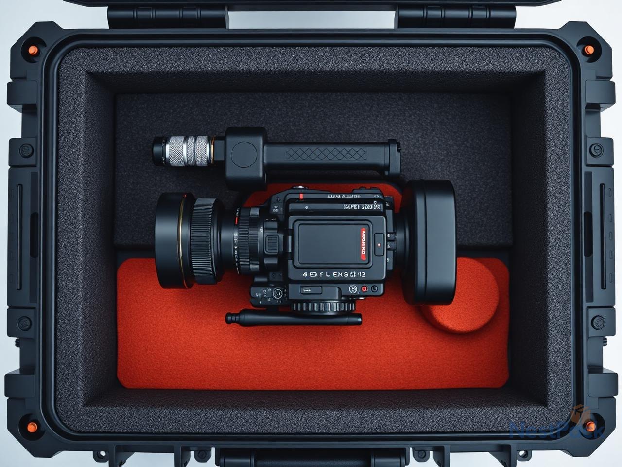 Cinema camera in layered XLPE foam case