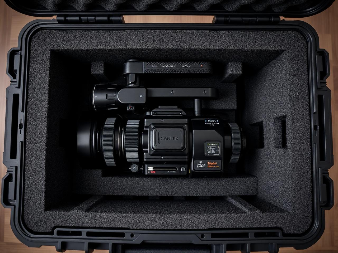 Cinema camera in custom EVA foam fitment hard case