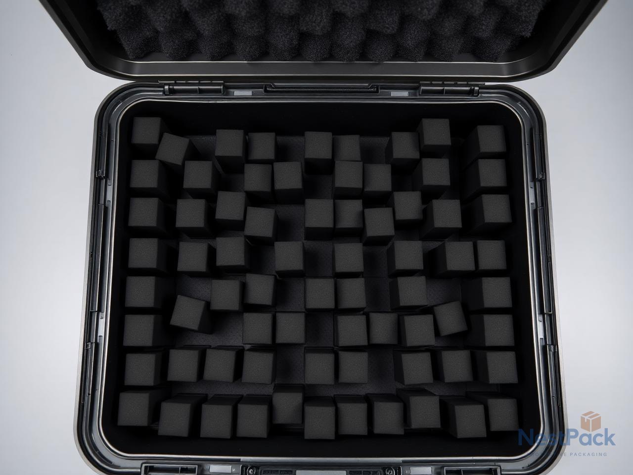 Pluck-and-pull PU foam in hard case